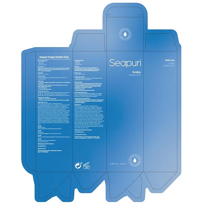 Leave-In Exfoliating Scalp Treatment - Detox Bubble Tonic for Dry & Itchy Scalp, Removes Flakes, Sebum & Buildup, Salicylic Acid & Menthol, Korean Hair Care