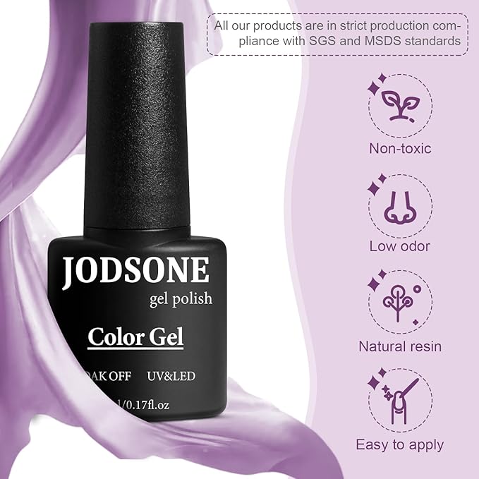JODSONE Gel Nail Polish Kit 60 PCS with U V Light Soak off Base Top Coat 55 Shine Colors Gel Nail Kit Bright and Dark Brown Wine Red Series Manicure Set for Women and Girls