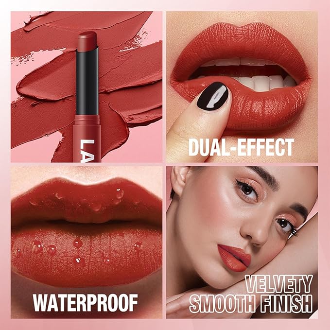 Matte Lipstick for Women Lipstick Matte Set with Retractable and Long-Lasting Pigmented Lip Sticks for Smoothly Lip Makeup (6 Pcs Light Color Series)