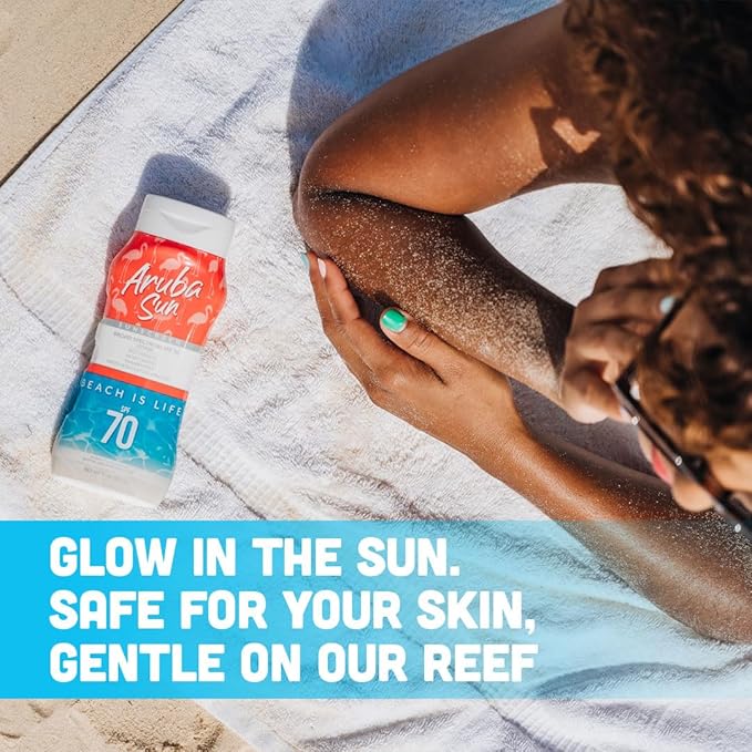 SPF 70 Sunscreen Lotion 8oz - Reef Act Compliant no 67 Octinoxate & Oxybenzone Free - Sun Screen Broad Spectrum UVA/UVB - Sunscreen Waterproof and Non-Greasy