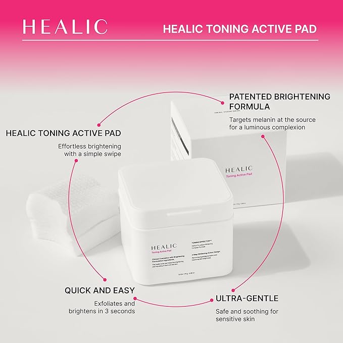 Toning Active Pad – Dual-Textured Toner Pads for Brightening, Hydrating, and Soothing with Tranexamic Acid & Hyaluronic Acid – Gentle for Sensitive Skin, Korean Skin Care, Vegan, 70 Pads