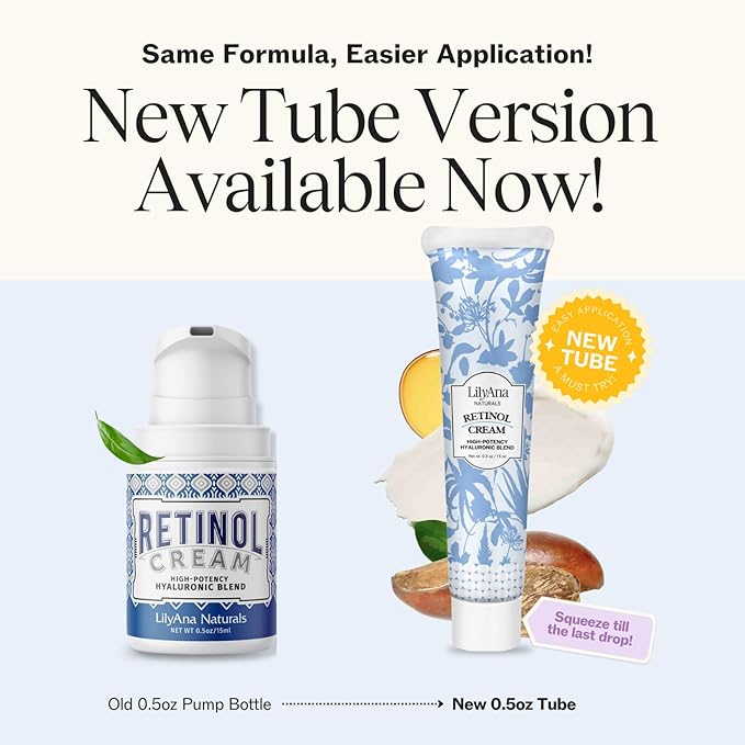 LilyAna Naturals Anti Aging Retinol Face Cream for Women – Wrinkle & Neck Cream for Firming, Retinol Moisturizer for Face with Hyaluronic Acid, Hydrating Night Cream for Fine Lines, Collagen Boost