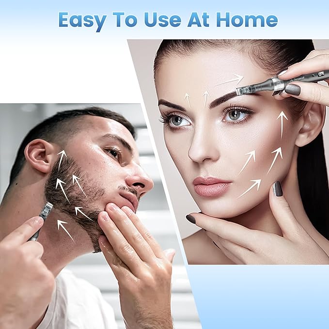 Microneedle Derma Roller Pen for Home Use - Microneedle Skin Care Tool for Men Women Home Use