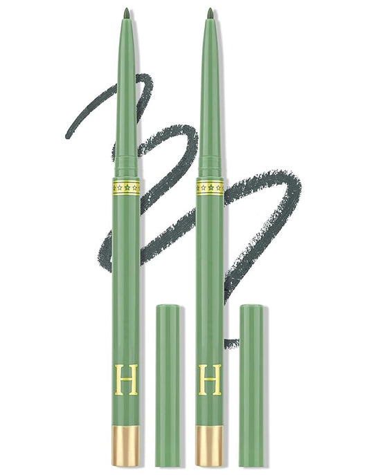 2PCS Matcha Green Gel Eyeliner Pencil, Waterproof & Smudge Proof Eyeliner, Colorful Eyeliner Gel Pen, Soft and Smooth Texture, Hypoallergenic Eye Liner Pen Makeup for Women