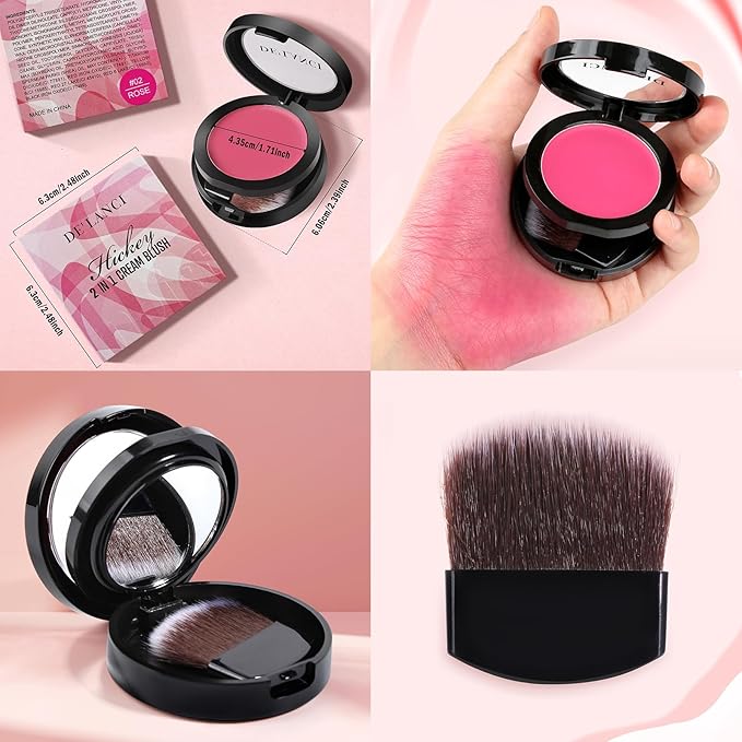 DE'LANCI Soft Cream Blush, Intense Color Pay off