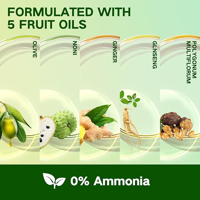 Gray Coverage Color Shampoo - 3-in-1 Color Depositing Shampoo with Herbal Formula, Ammonia-Free Hair Dye for Women & Men, Long-Lasting Root Touch Up (Dark Brown, Lasts 6 Weeks)