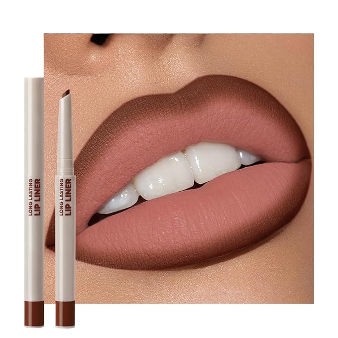 Erinde Long-Lasting Lip Liner Pencil, 2-in-1 Matte Lipliner Pencil for Sculpting & Filling, Rich Color Creamy Waterproof Lip Liner Crayon, Lip Contour Tint Makeup, Vegan & Cruelty-Free, 05 Chocolate