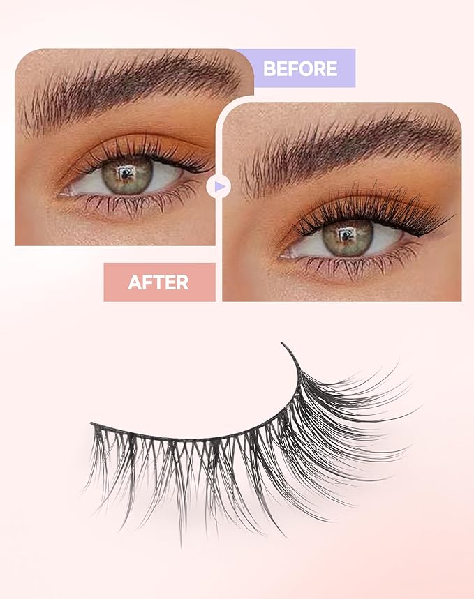 Natural Lashes Natural Eyelashes Natural Look Wispy Lashes Mink Lashes False Eyelashes Fake Eyelashes C Curl Lashes Strip Lashes Pure-03