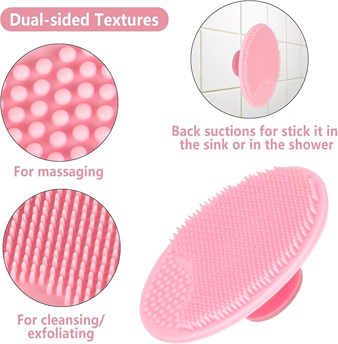 10 Pcs Silicone Face Scrubbers with Suction, Exfoliating Facial Cleansing Brush for Gentle Exfoliation & Deep Cleaning - Multi Colored