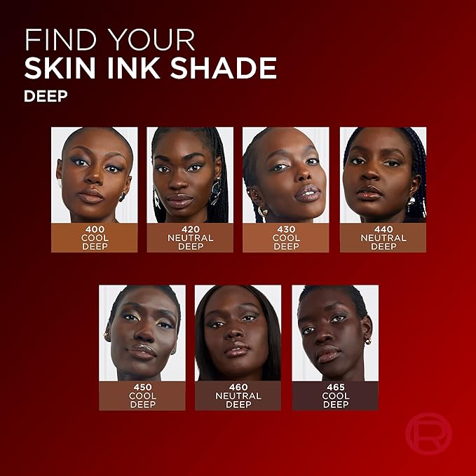 L'Oreal Paris Infallible Skin Ink 2-in-1 Foundation Concealer Hybrid Face Makeup, up to 48HR Transfer-Resistant with Buildable Light to Full Coverage, 400 Deep Cool