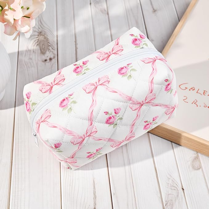 Soidram floral makeup bag quilted