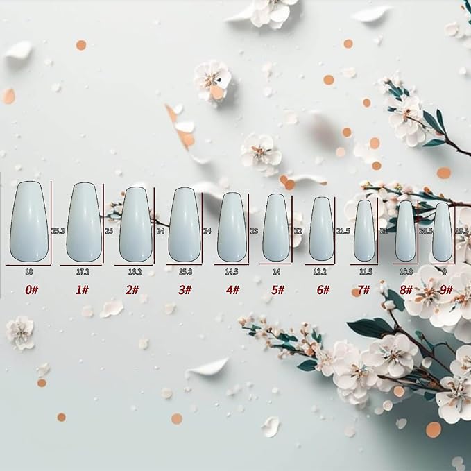 24Pcs Flower Press on Nails White Gradient Acrylic Full Cover Fake Nails Plum Blossom Gel Glue on Fingernails Glossy Pink Ombre Medium Coffin False Nail Curve Stick on Nail for Holiday Manicure Art