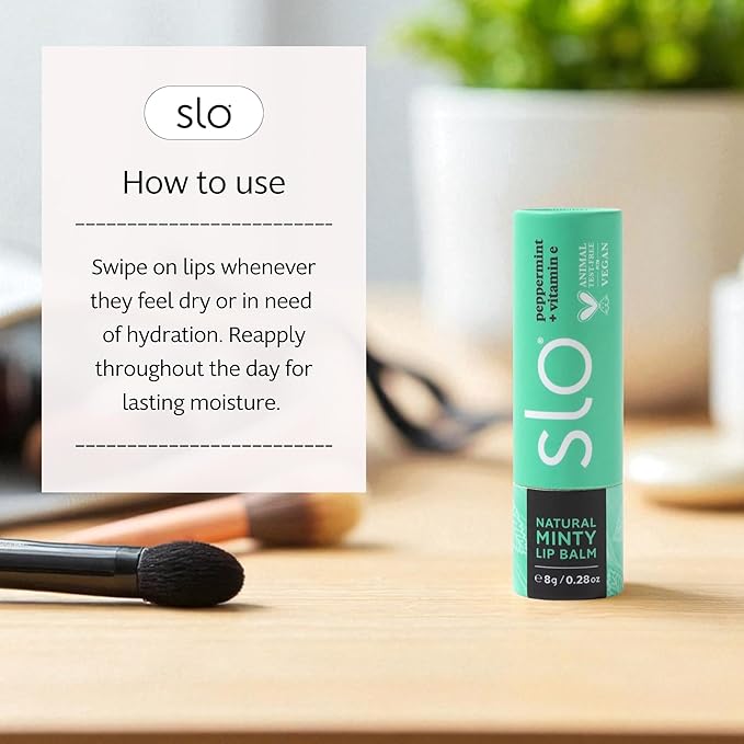 Slo | Natural Lip Balm - All Natural Ingredients, Vegan & Cruelty Free, Hydrating & Soothing, Plastic Free | Pina Colada + Zinc & Peppermint + Vitamin E & Vanilla + Cacao - 3 Pack (3 x 0.28oz/8g)