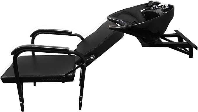 Wall Mounted, Tilting, Ceramic, Salon Shampoo Bowl with Reclining Shampoo Chair TLC-B35WT-216