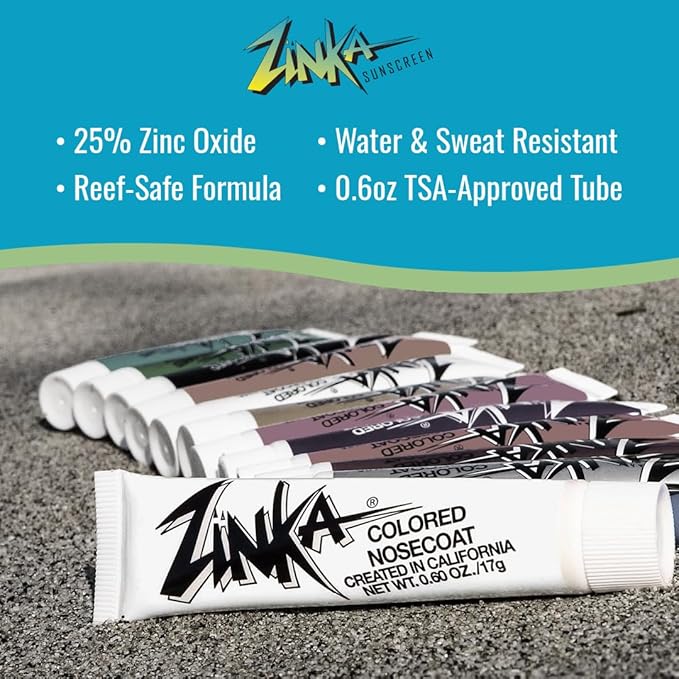 Zinka Colored Zinc Oxide Sunblock – High Zinc Formula for Nose and Face, 2 Pack, White