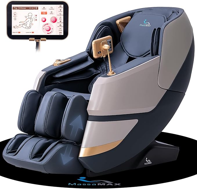 MassaMAX MT339 4D Massage Chair, Full Body Shiatsu Recliner with Auto Extendable Footrest, Zero Gravity, SL Track, Deep Yoga Stretch,15 Modes, AI Voice Control, Foot Rollers, and Heating (Magic Black)