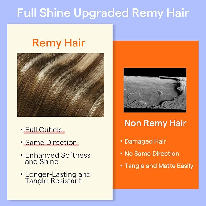 Full Shine Clip in Hair Extensions Human Hair Brown Balayage to Ash Brown Mix Honey Blonde And Lightest Blonde Straight Human Hair Extensions Clip ins 20 Inch Double Weft Clip in Extensions 120 G