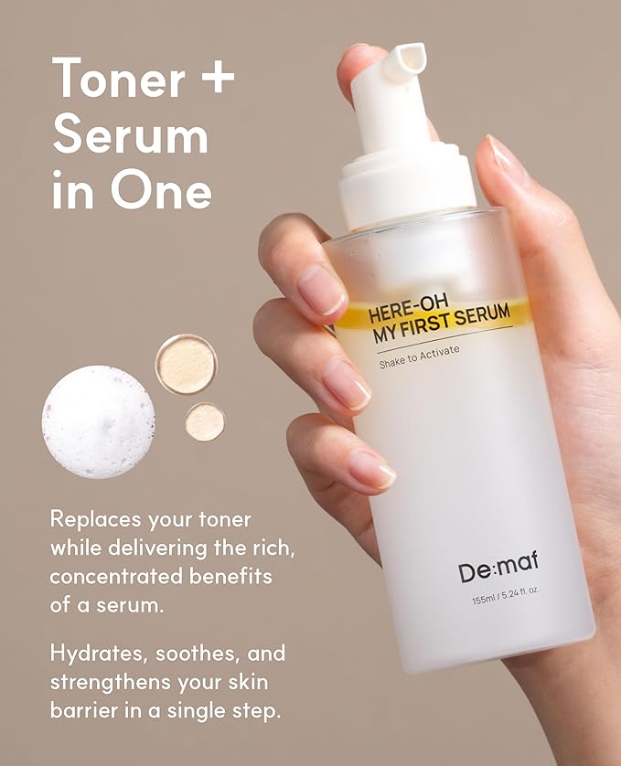 Here-Oh My First Hydrating Serum with Hyaluronic Acid | Facial Serum for Glowing Skin & Skin Barrier Repair | Korean Serum for Dry Skin & Sensitive Skin (5.24 fl oz)