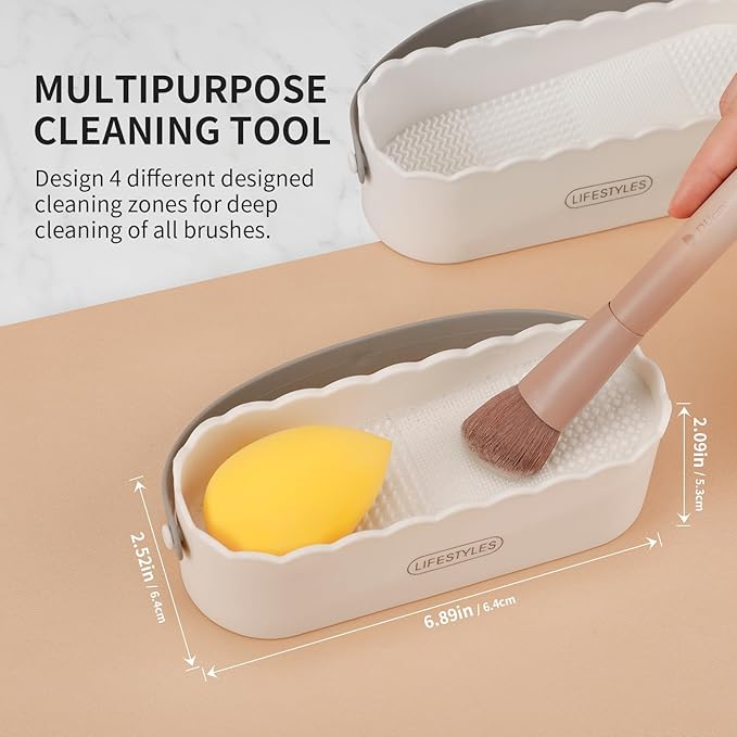 DUcare Makeup Brush Cleaner Shampoo Soap Solid Brush Cleaning Mat Removes Cosmetic Color Brush Cleaner Pad for Cleaning Makeup Sponges Brushes