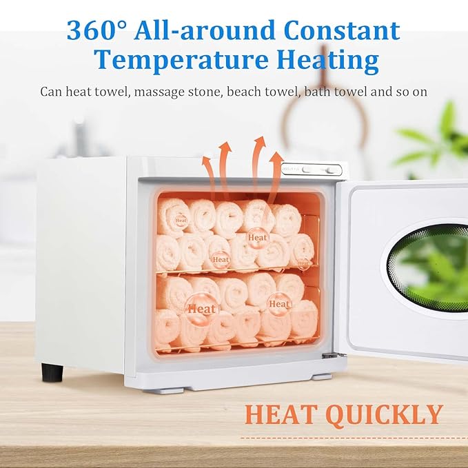 Hot Towel Cabinet 23L Large Capacity - JXSDLIY Professional Spa Hot Towel Warmers for Facials Towel Heater for Salon Beauty Hotel Bathroom Home Use Steam Towel Warmer with See-Through Window (white)