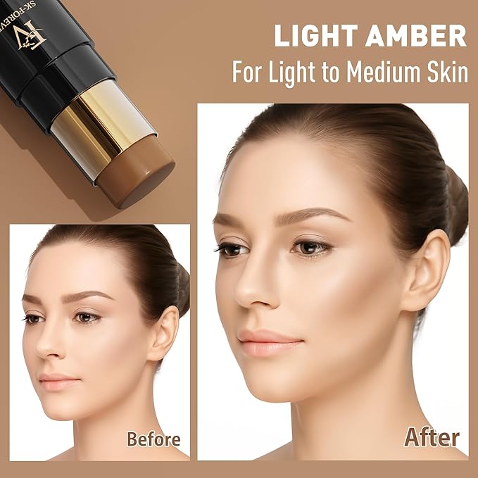 FV Cream Contour Stick, Highly Pigmented & Blendable Contour Bronzer Stick, Long Lasting & Waterproof, Light Amber