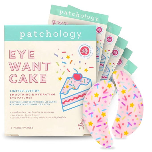 Patchology Eye Want Cake Limited Edition Hydrating & Smoothing Eye Patches – Under Eye Masks for Puffy Eyes, Dark Circles, and Fine Lines – Birthday Cake Inspired Self-Care Essentials, 5-Pack