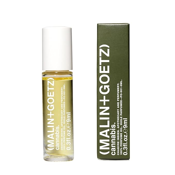 Malin + Goetz Cannabis Perfume Oil, 0.3 Fl. Oz. - Men & Women Rich & Earthy Scented Oil, Fragrance Oil, Roll On Mini Perfume Body Oil, Vegan & Cruelty-Free