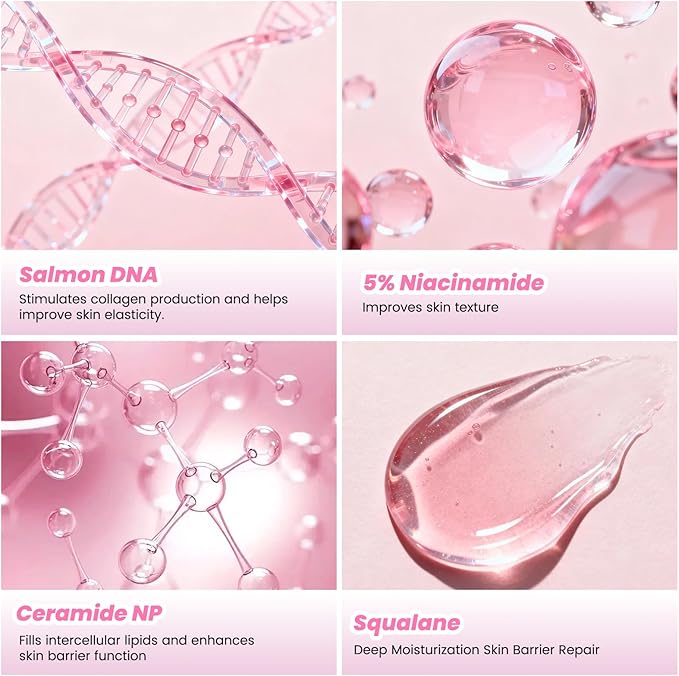 PDRN Pink Niacinamide Milky Toner for Hydrating, Moisturizing, Soothing, Ceramide, Peptide, Glass Glow Skin, Equivalent Korean Skincare Toner for face | 230ml 7.78 fl. Oz.