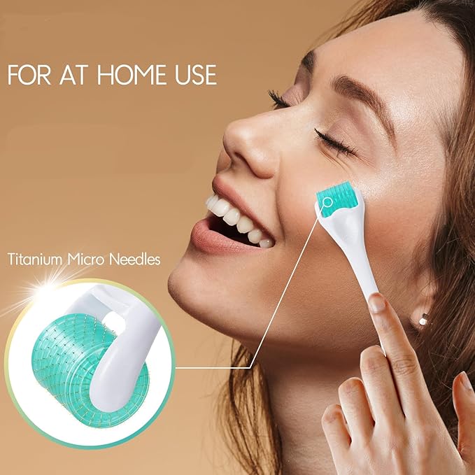 Derma Roller Microneedle Roller, 192 Titanium Microneedling Roller For Women and Men | Micro Needle Roller