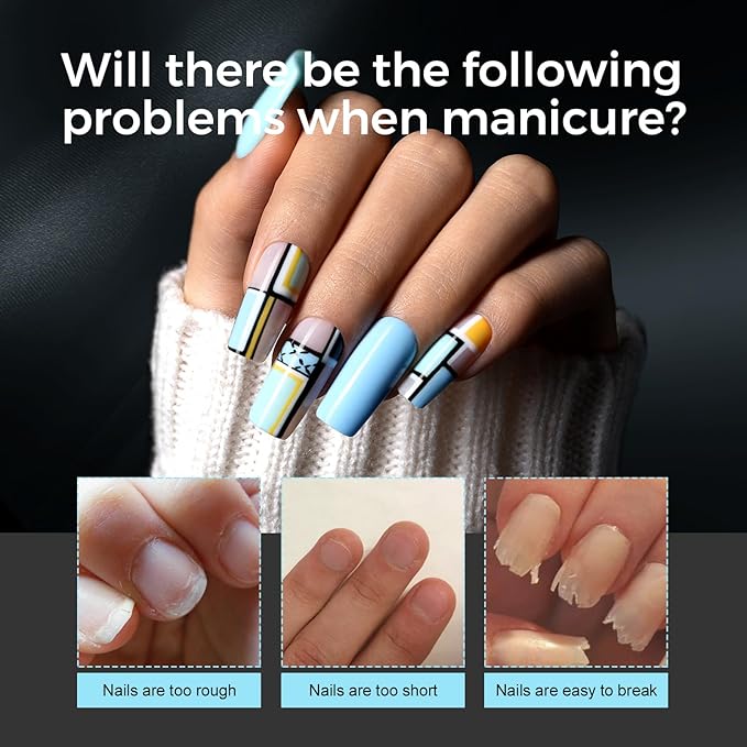 TOMICCA Medium Square Nail Tips Acrylic Nails 240Pcs Acrylic Nail Kit Pre-shape Full Cover Clear Nails Gel Nail Tips for Extension Nail Home DIY, 12 Sizes