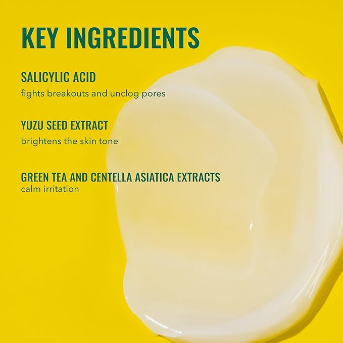 Good Molecules Yuzu Blemish Gel Cream - Lightweight Gel Moisturizer with Salicylic Acid, BHA and Natural Extracts to Target Acne, Even Skin Tone, and Texture - Skin Care for Face