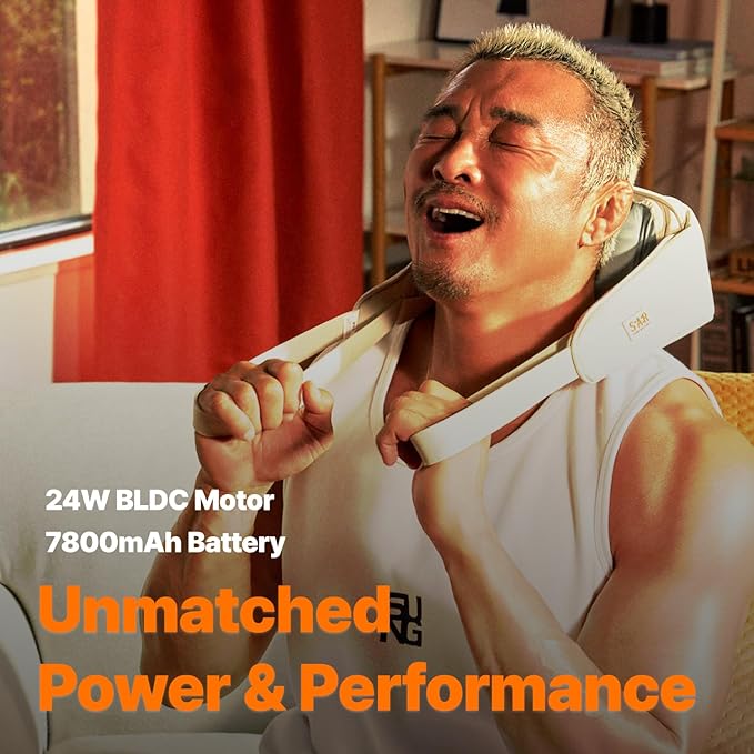 SPA:R Portable Neck Shoulder Massager – Korean MMA Star Choo Sung-Hoon – 4D Deep Kneading with Heat Control – Relieves Back, Shoulder & Muscle Pain – Shiatsu Pillow for Home Body Care