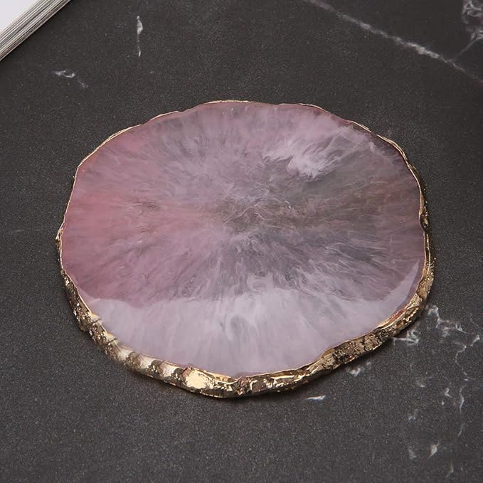 Resin Nail Art Palette, Kalolary Polish Holder Drawing Color Palette, Nail Art Painting Gel Palette Manicure Tool (Pink)