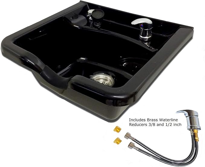 Extra Wide Shampoo Bowl Black ABS Plastic Salon and Spa Hair Sink Beauty Salon Equipment TLC-B22 KSG