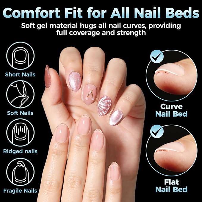 Extra Short Almond Nail Tips, 360pcs Soft Gel Pre-Shaped Acrylic XS Fake Nails, Half Matte Full Cover Clear Press on Flase Nail Tips for Extension Manicure Home DIY 12 Sizes Gelly Tips