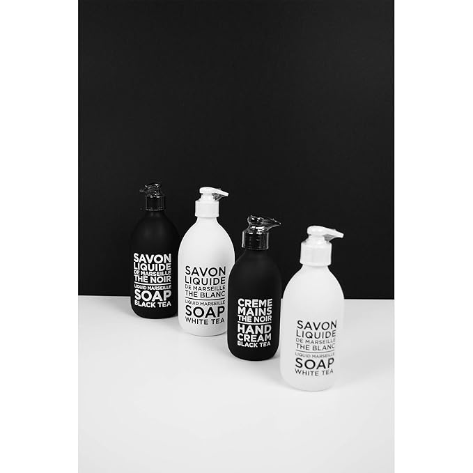 Compagnie de Provence Savon de Marseille Extra Pure Liquid Soap - Black Tea - 16.7 Fl Oz Glass Pump Bottle