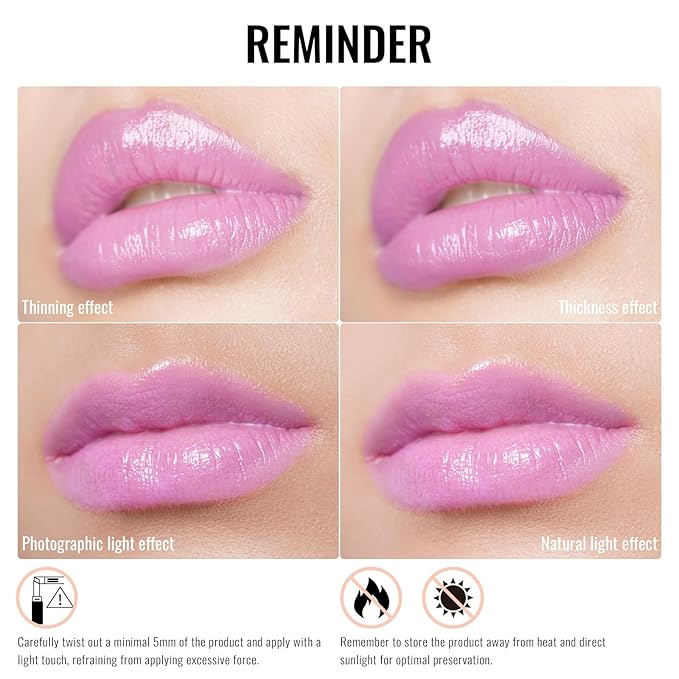 Oulac Pinky Purple Lipstick - Moisturizing Lip Stick Glossy Tinted Lip Balm, Sheer Shine Juicy Finish, Lightweight and Hydrating Formula for Dry Lip Care, Vegan 2.2g/0.07oz (10)