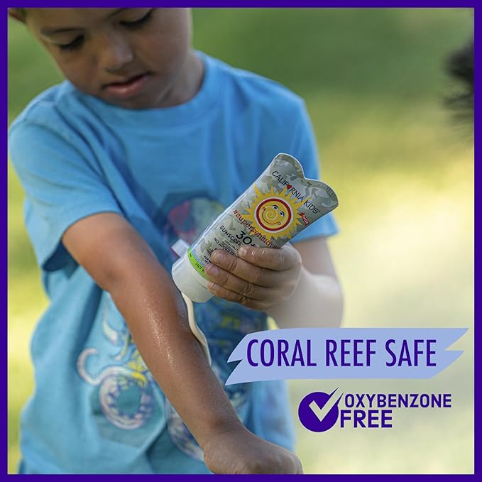 California Kids Super Sensitive SPF 30+ Sunscreen Lotion | Broad Spectrum | Titanium Dioxide | Unscented Hypoallergenic Mineral Sunscreen | Kids Sunscreen With Tint | 82 g / 2.9 oz.