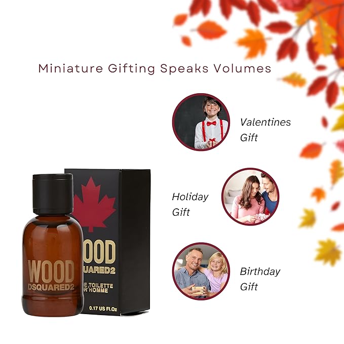 DSQUARED2 WOOD Pour Homme Perfume for Men Mini EDT 0.17 Ounce