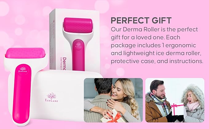 Skincare Ice Roller- Premium Facial & Eye Massage Roller with Freezer Case for Extended Cooling, Pain & Shingles Relief, Reduce Puffiness & Redness, Lymphatic Drainage, & Sun Relief