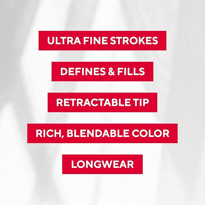 Mirabella Ultra Fine Brow Pencil, Anti-Chip Waterproof Eyebrow Pencil - Smudgeproof, Blendable & Retractable Eyebrow Pencil to Define and Fill In Brows Naturally - Light