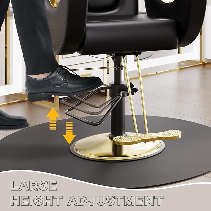 Reclining Barber Salon Chair, 360°Swivel Barber Chair with Heavy Duty Hydraulic Pump for Spa Shampoo Hair Stylist Barbershop Home, Black