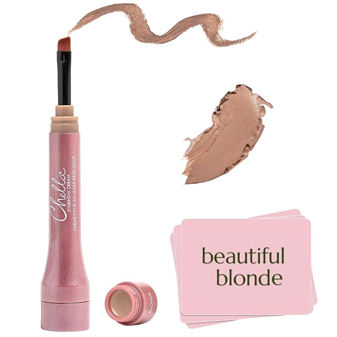 Chella Eyebrow Cream, Beautiful Blonde - Vegan, Cruelty Free, Paraben Free, Gluten Free Eyebrow Pomade Makeup - Long Wearing, Velvet Consistency, Water Proof