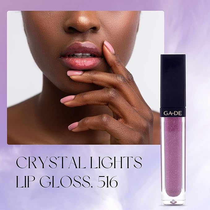 GA-DE Crystal Lights Lip Gloss, 516 - Enriched with Light-Reflecting Crystal Pearls - Smooth Silky, Rich Color - Moisturizes and Adds Shine - 0.2 oz