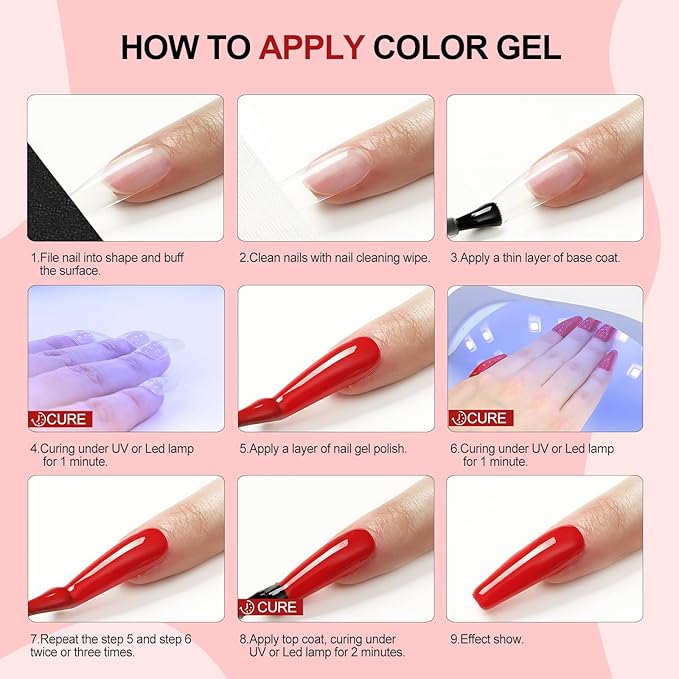 COSCELIA 53ps Gel Nail Polish Kit with U V light and Drill Starter Kit 35 Summer Colors Gel Polish 5pcs Top Base Coat LED Lamp Nail Art All Seasons Gel Manicure Kit Gifts for Women