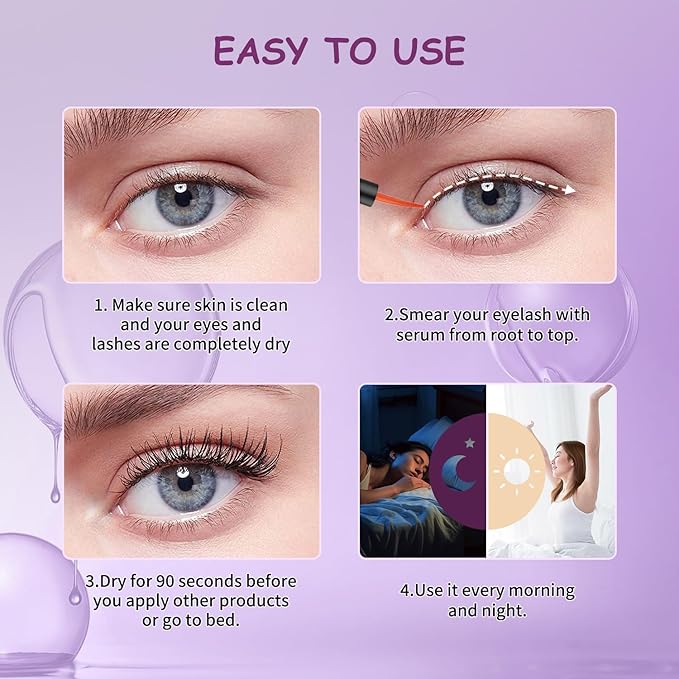 Eyelash Growth Serum Volumizing Lash Serum For Eyelash Growth Longer & Thicker Lash Enhancing serum With Natural Formula Vegan & Cruelty-Free (5mL)