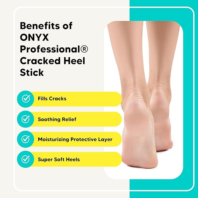 Onyx Professional Cracked Heel Repair Balm Stick for Dry Cracked Feet Treatment, Lavender Scent, 2 pack - Moisturizing Foot Balm, Rolls On, No Mess Like Foot Cream or Foot Lotion, Heel Treatment