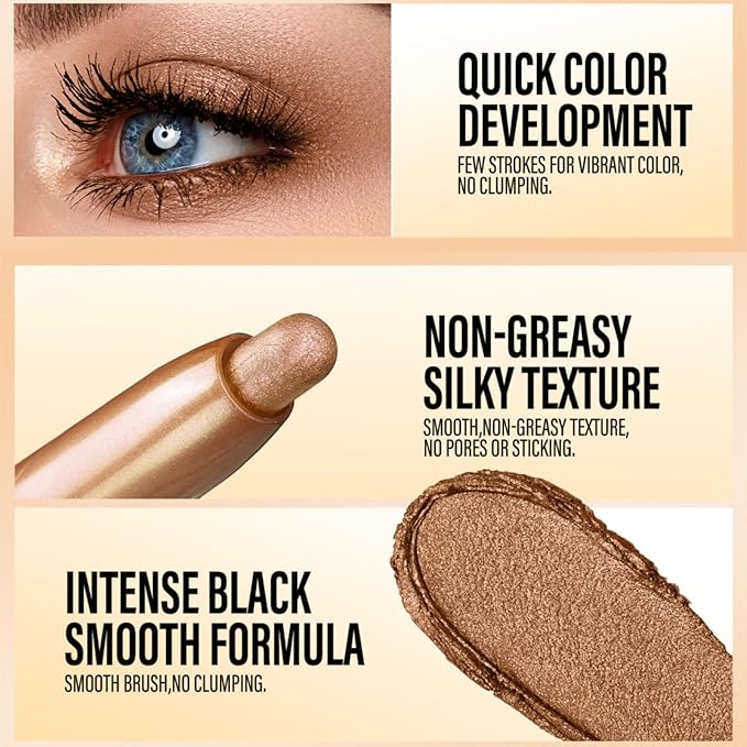 Jolilab Eyeshadow Stick Set, 4 Colors Matte Professional Bright-Colored Contouring and Highlight Eyeshadow Stick, Cream Eyeshadow Waterproof Long Lasting High Pigmented Eye Shadow. (4, 08+10+11+12)