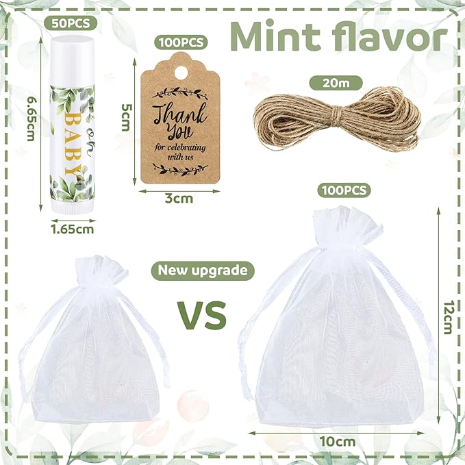 Demissle 50 Pcs Baby Shower Lip (Leaves)