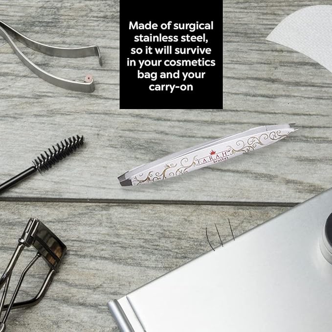 F.A.R.A.H Professional Z-Tweeze Dual Ended Tweezer - Princess Stainless Steel Tweezers